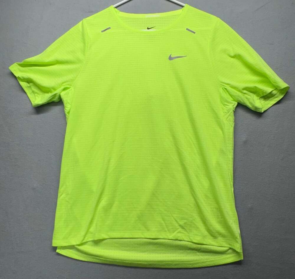 Nike Men's Dri-FIT Rise 365 Running Training Top Volt CJ5420-359 Size M